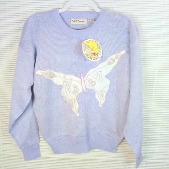 Vintage 80s NWT Adell Barre Butterfly Sweater Medium - Picture 4 of 9